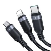 Cablu Type-C, Lightning, Micro-USB JoyRoom, 1.2m, negru, S-1T3018A18