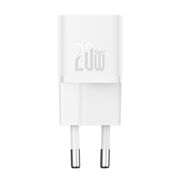 Incarcator priza Baseus - wall charger (p10110900213-01) - gan, type-c, 20w, cu cablu type-c la type-c, 100w, 1m - moon white