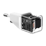 Incarcator priza Baseus - wall charger (p10110900213-01) - gan, type-c, 20w, cu cablu type-c la type-c, 100w, 1m - moon white