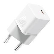 Incarcator priza Baseus - wall charger (p10110900213-01) - gan, type-c, 20w, cu cablu type-c la type-c, 100w, 1m - moon white