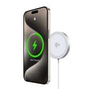 Incarcator wireless magnetic Qi2 pentru iPhone Duzzona W18, alb