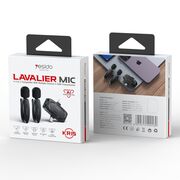 [Pachet 2x] Microfon tip lavariera wireless Yesido KR15, negru
