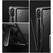 Pachet 360: Husa cu folie integrata Samsung GALAXY TAB S9 FE+ PLUS 12.4 inch KEVLAR PRO360 (fata spate), negru