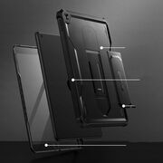 Pachet 360: Husa cu folie integrata iPad 10.2 inch 9/8/7 2021/2020/2019 KEVLAR PRO360 (fata spate), negru