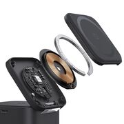 Statie de incarcare 2-in-1 Magnetic Wireless Charger cu MagSafe Baseus Cube Shape, MagSafe, Qi, Type-C, 25W, negru