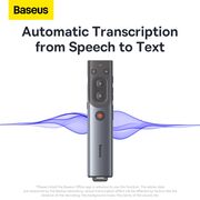Telecomanda prezentari cu laser pointer lumina rosie, Smart Voice Assistant, Baseus WKCD020013