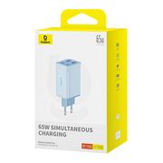 Incarcator priza GaN 2x USB, 2x Type-C, 65W, Baseus, 65W, P10162701533-00