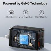 Incarcator priza US GaN6 USB, Type-C + cablu Type-C Baseus, 65W, P10162702113-00
