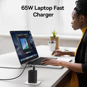 Incarcator priza US GaN6 USB, Type-C + cablu Type-C Baseus, 65W, P10162702113-00