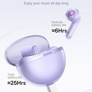 Casti wireless Earbuds half-in-ear TWS Baseus Bowie E5, mov