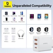 Incarcator GaN priza 2x USB, Type-C, Fast Charging, 30W Baseus, P10111402213-00