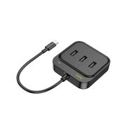 Adaptor Easy Link (HB35) - 4 in 1 Gigabit Ethernet, USB-C la 3x USB2.0 + RJ45, 0.2m, negru