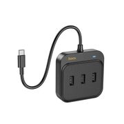 Adaptor Easy Link (HB35) - 4in1 Gigabit Ethernet, USB-C to 3x USB3.0 + RJ45, 0.2m, negru