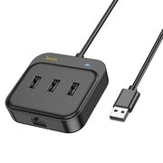 Adapter Easy Link (HB35) - 4 in 1 Gigabit Ethernet, USB la 3x USB2.0 + RJ45, 0.2m, negru