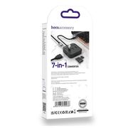 Adaptor Easy Link (HB38) - 7 in 1, de la USB-C la HDMI, SD, TF, USB3.0, 2 x USB2.0, Type-C PD100W, negru