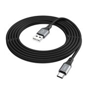 Cablu de date USB la Type-C, 3A, 3m Hoco X92, negru