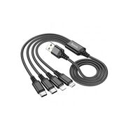 Cablu 4in1 USB la 2xType-C, iPhone, Micro Hoco X76, 1m, negru