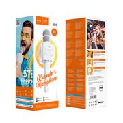 Microfon portabil wireless karaoke Hoco BK5, 5W, LED, alb