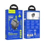 Incarcator priza USB, USB Type-C Hoco N34, QC3.0, 20W, negru transparent