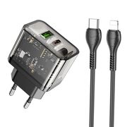 Incarcator priza USB, USB-tip C 20W Hoco N34 + cablu Lightning, 1m