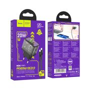 Incarcator priza USB, USB-tip C 20W Hoco N34 + cablu Lightning, 1m