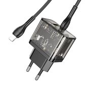 Incarcator priza USB, USB-tip C 20W Hoco N34 + cablu Lightning, 1m