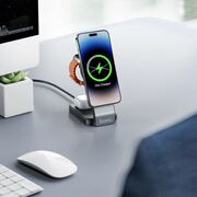 Statie de incarcare wireless MagSafe Hoco CQ3, iPhone, iWatch, AirPods, alb