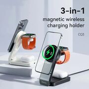Statie de incarcare wireless MagSafe Hoco CQ3, iPhone, iWatch, AirPods, alb