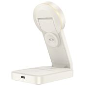 Statie de incarcare wireless MagSafe Hoco CQ3, iPhone, iWatch, AirPods, alb