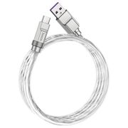 Cablu Super Fast Charge USB Type-C PD100W Hoco U113, 1m, argintiu