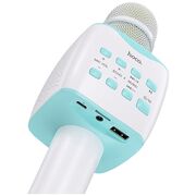 Microfon portabil wireless karaoke Hoco BK5, 5W, alb / albastru