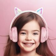 Casti cu urechi pisica Bluetooth pentru copii Hoco W42, mov