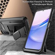 Pachet 360: Husa cu folie integrata Samsung Galaxy A15 Supcase Unicorn Beetle Pro, negru