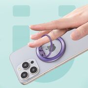 Suport inel telefon iRing MagSafe Techsuit MPR2, argintiu/roz
