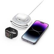 Statie de incarcare Wireless 3 in 1, Pliabil, Magnetic MagSafe, 15W, Cablu USB-C 1.2m inclus, space grey