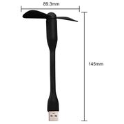 Mini ventilator portabil USB, flexibil Techsuit TUF1, negru