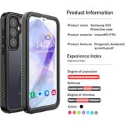 Pachet 360: Husa cu folie integrata Samsung Galaxy A55 5G ShockProof Dust-Water Proof Full Body, negru - transparent