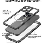 Pachet 360: Husa cu folie integrata iPhone 14 Pro Max cu MagSafe, ShockProof Dust-Water Proof Full Body, negru