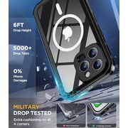 Pachet 360: Husa cu folie integrata iPhone 14 Pro Max cu MagSafe, ShockProof Dust-Water Proof Full Body, negru