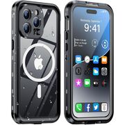 Pachet 360: Husa cu folie integrata iPhone 14 Pro Max cu MagSafe, ShockProof Dust-Water Proof Full Body, negru