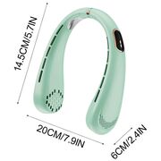 Ventilator portabil pentru gat, cu acumulator reincarcabil, 5 trepte de viteza cu display LED, deschidere ajustabila 1 - 19 cm, verde