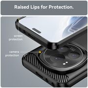 Husa pentru Honor Magic 6 Pro Carbon Silicone, negru