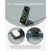 Incarcator wireless magnetic Anker MagGo 3-in-1, MagSafe compatibil, 15W, Qi2 Certificat, Pliabil, (incarcator si cablu USB-C inclus), negru