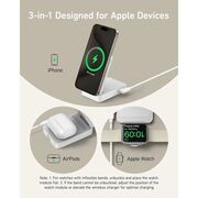 Incarcator wireless magnetic Anker MagGo 3-in-1, MagSafe compatibil, 15W, Qi2 Certificat, Pliabil, (incarcator si cablu USB-C inclus), alb