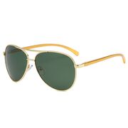 Ochelari aviator polarizati barbati Techsuit, auriu-verde, 2150