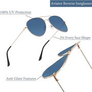 Ochelari de soare aviator unisex Techsuit, albastru, 3025