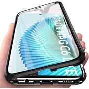 Husa 360 Magnetic Glass pentru Honor Magic 6 Lite (sticla fata + spate), negru
