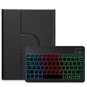 Husa cu tastatura iluminata wireless pentru  iPad 11 2025, iPad 10 2022, rotativa 360, negru
