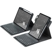 Husa cu tastatura iluminata wireless pentru  iPad 11 2025, iPad 10 2022, rotativa 360, negru