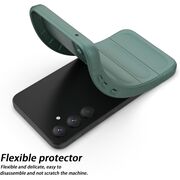 Husa pentru Samsung Galaxy A55 5G Liquid Silicone, Microfibre Lining, Non-Slip Airbag Design, verde